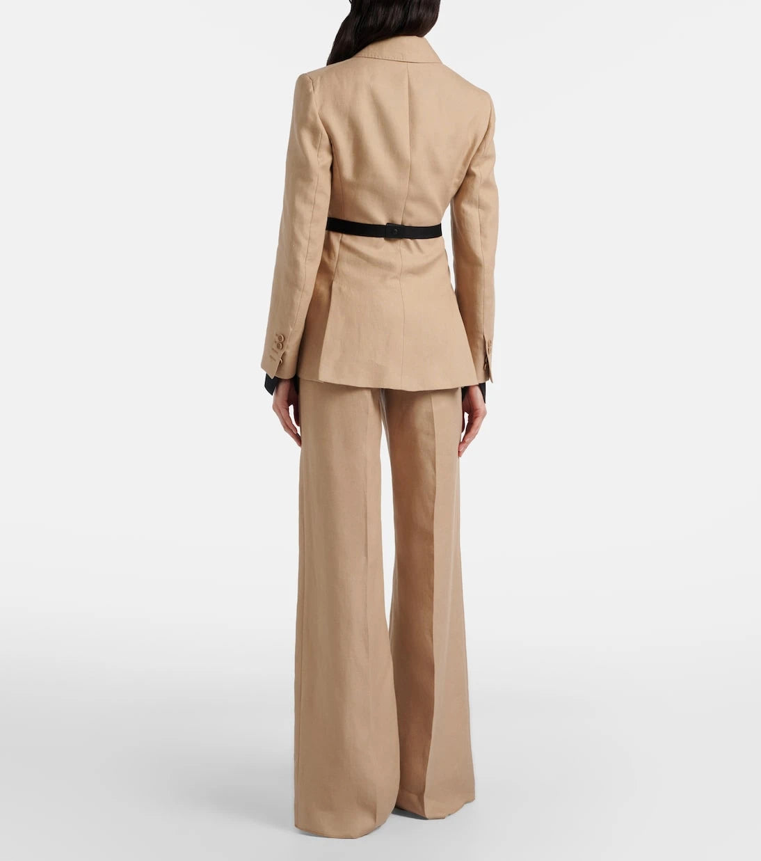 Max Mara - Big pleated linen wide-leg pants