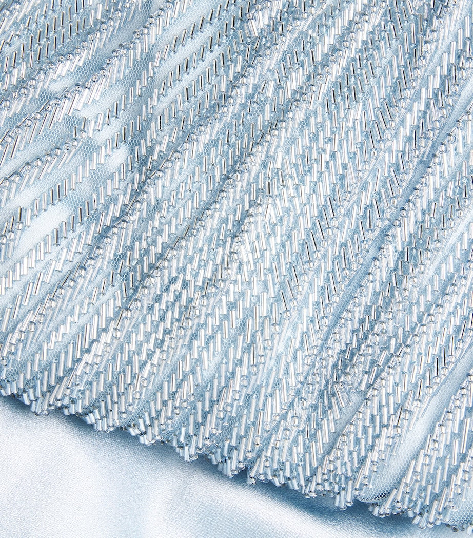 Gaurav Gupta Blue Silk-Blend Embellished Nephele Gown