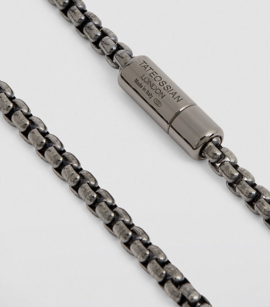 Rhodium-Plated Box-Chain Bracelet