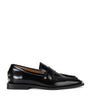 GANNI Black Studded Square-Toe Loafers