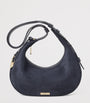 Small Suede Hudson Crescent Shoulder Bag