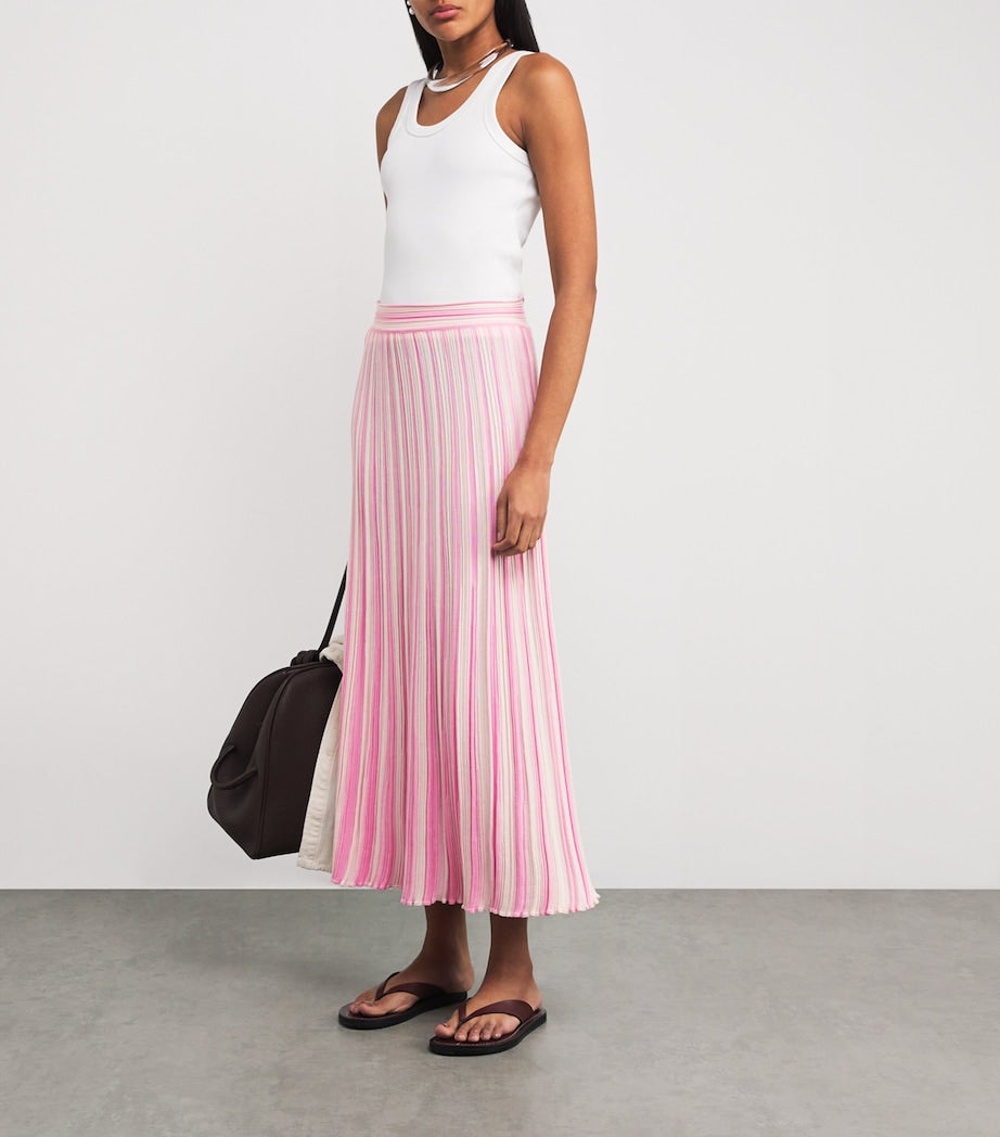 VALENTI Pink Stripe Ponza Maxi Skirt