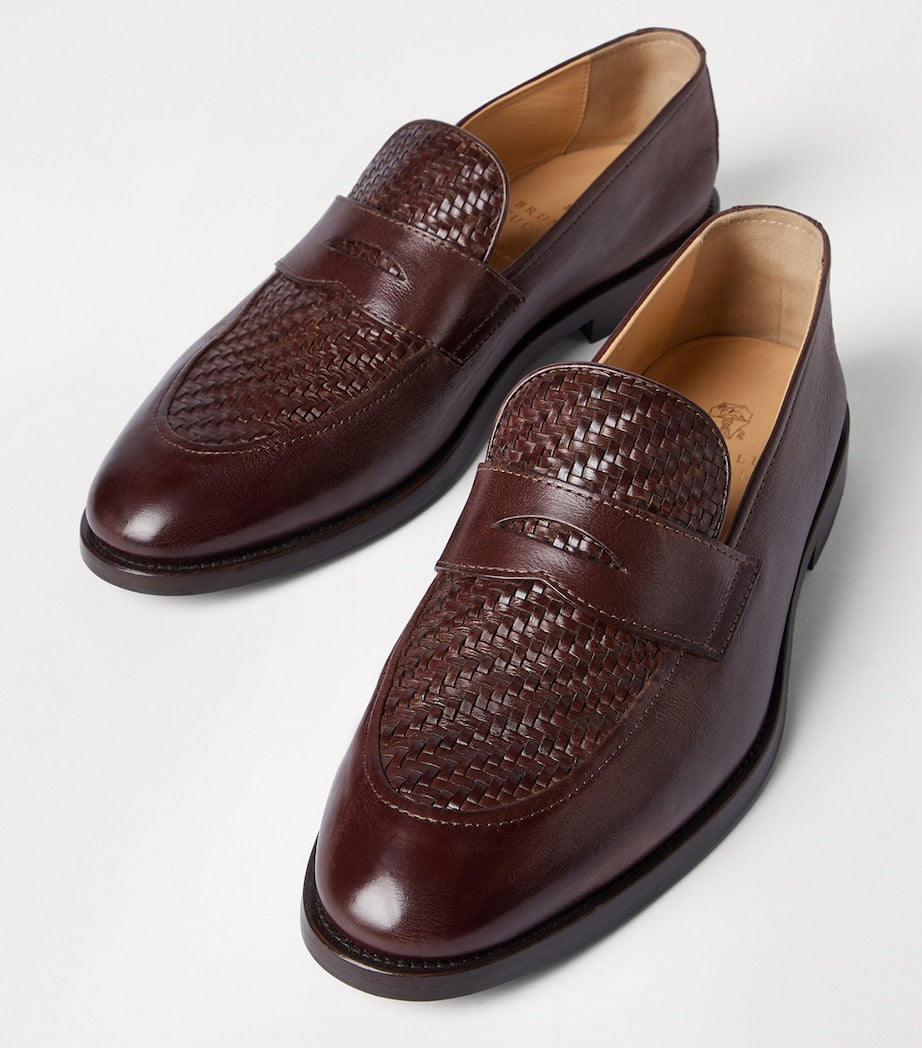 Leather Woven Loafers
