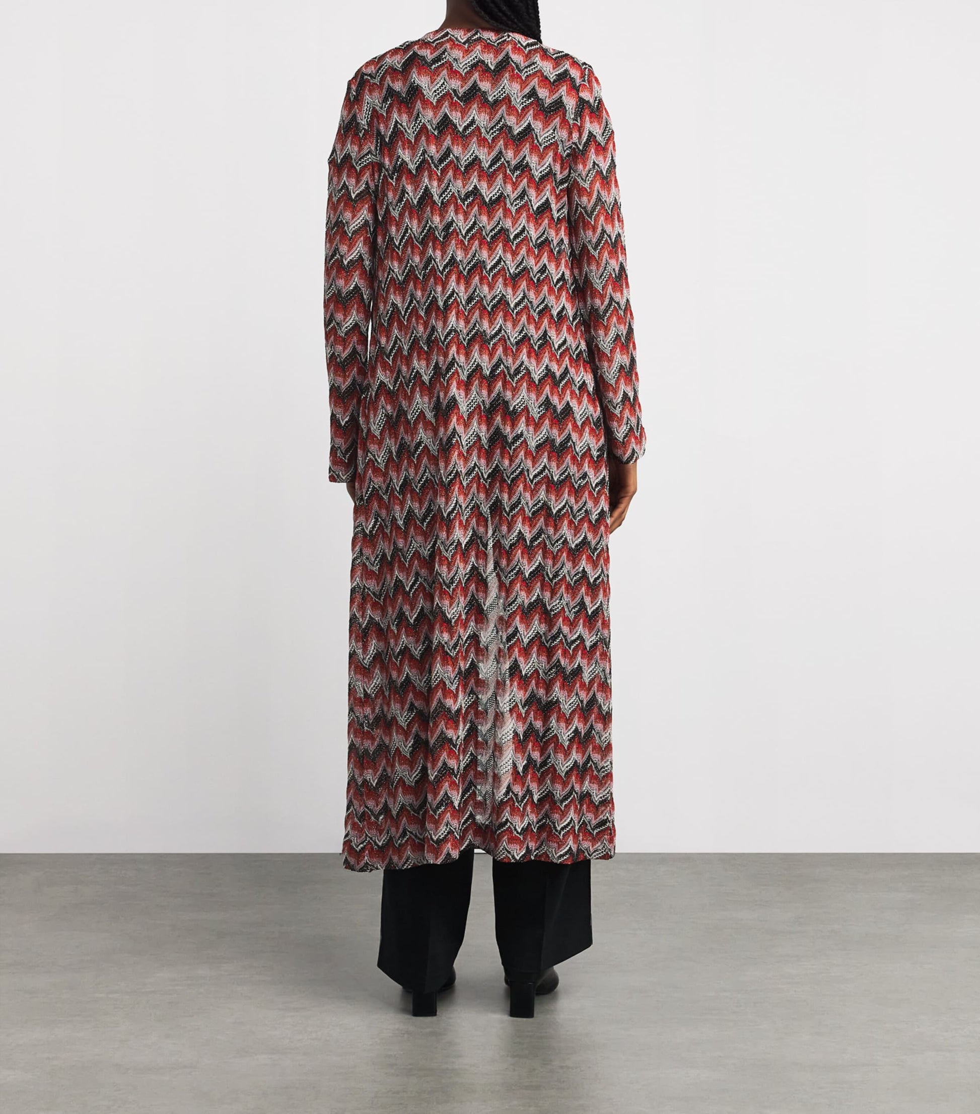 Missoni Red Zigzag Open-Front Cardigan