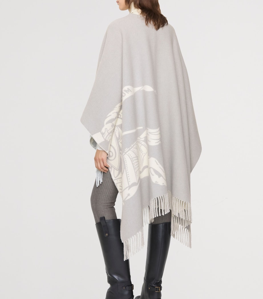 Burberry Grey Wool-Cashmere EKD Cape