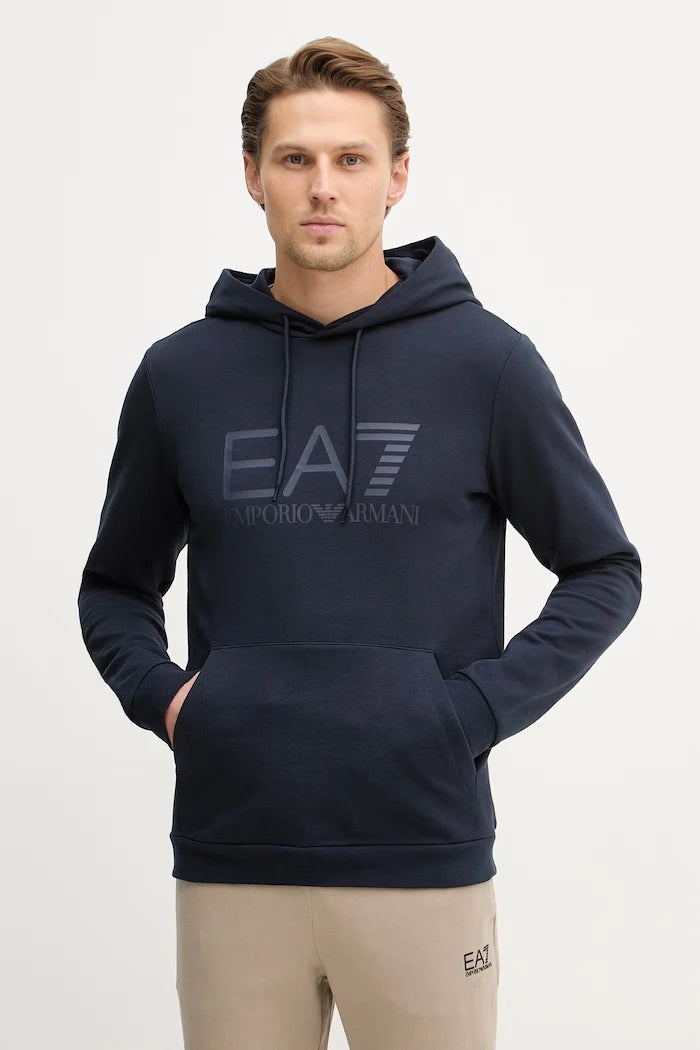 EA7 Emporio Armani erkek pamuklu kapüşonlu sweatshirt