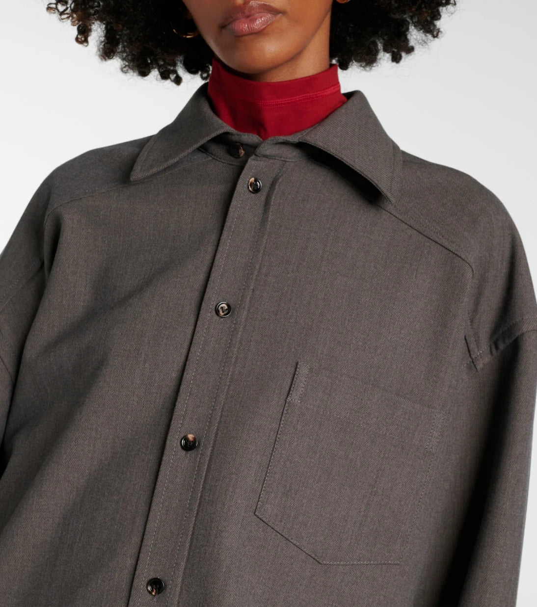 Bottega Veneta - Oversized wool-blend shirt