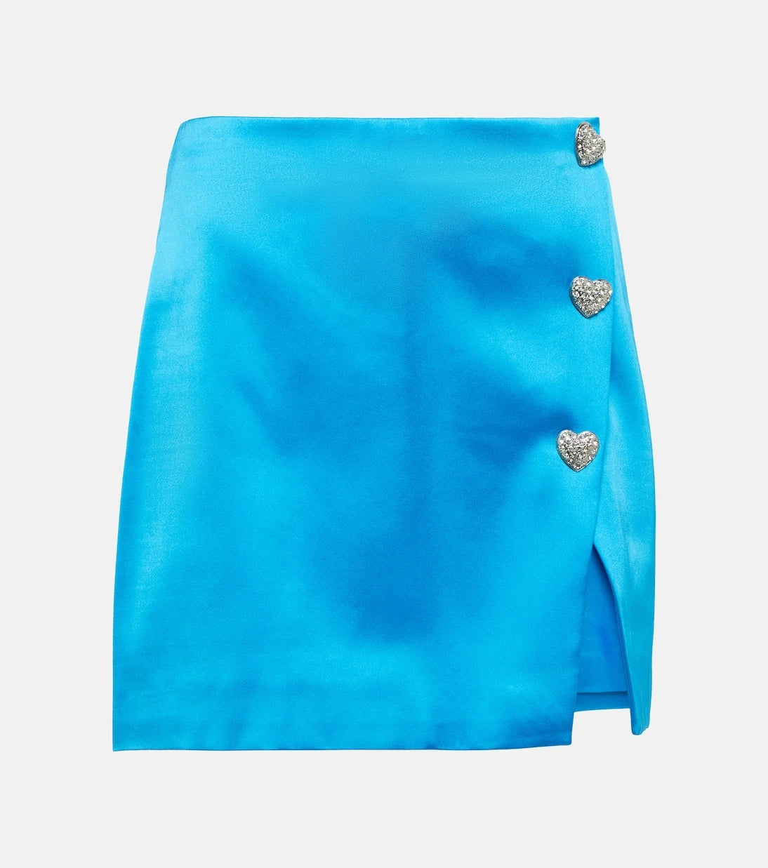 Self-Portrait - Crystal-embellished satin miniskirt