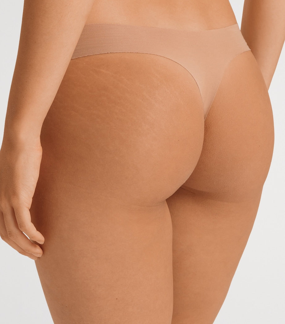 Hanro Beige Invisible Cotton Thong