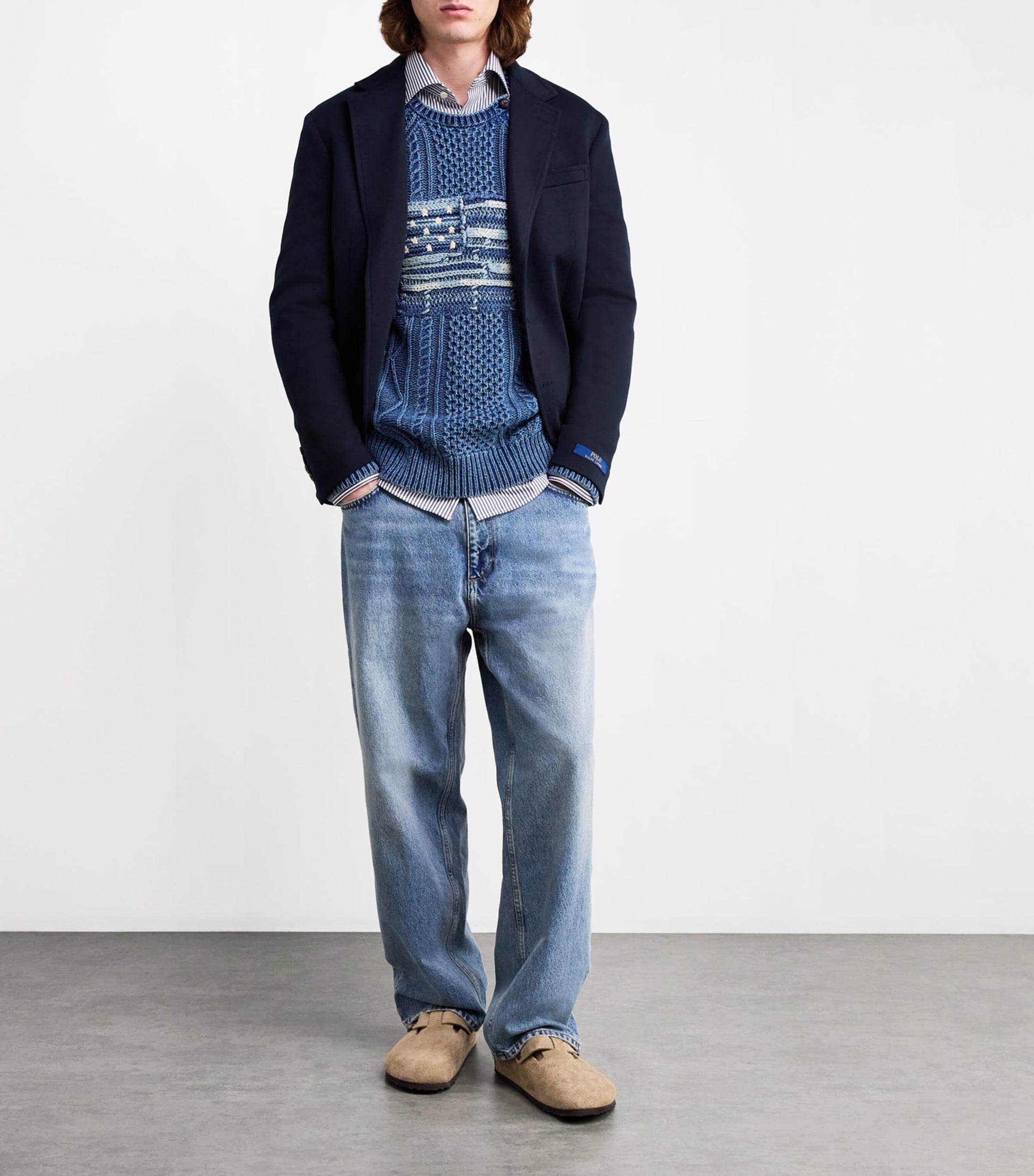 Navy Double-Knit Blazer