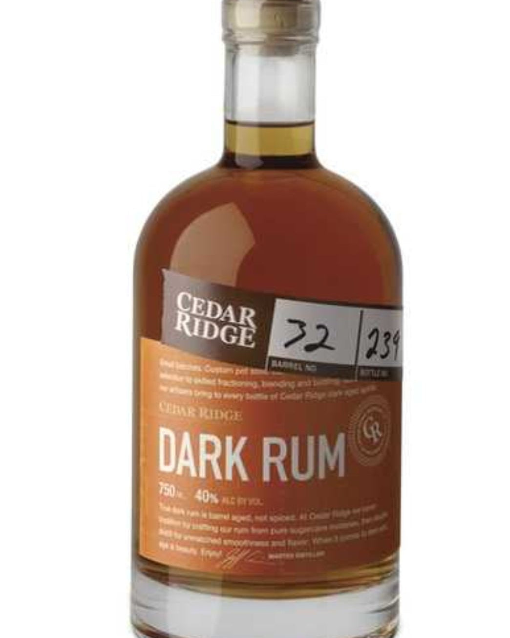 Cedar Ridge Dark Rum (750 ml)