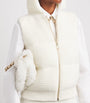 Fabiana Filippi White Wool-Silk-Cashmere-Blend Hooded Gilet