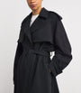 Skims Black Cotton Fleece Boyfriend Trench Coat