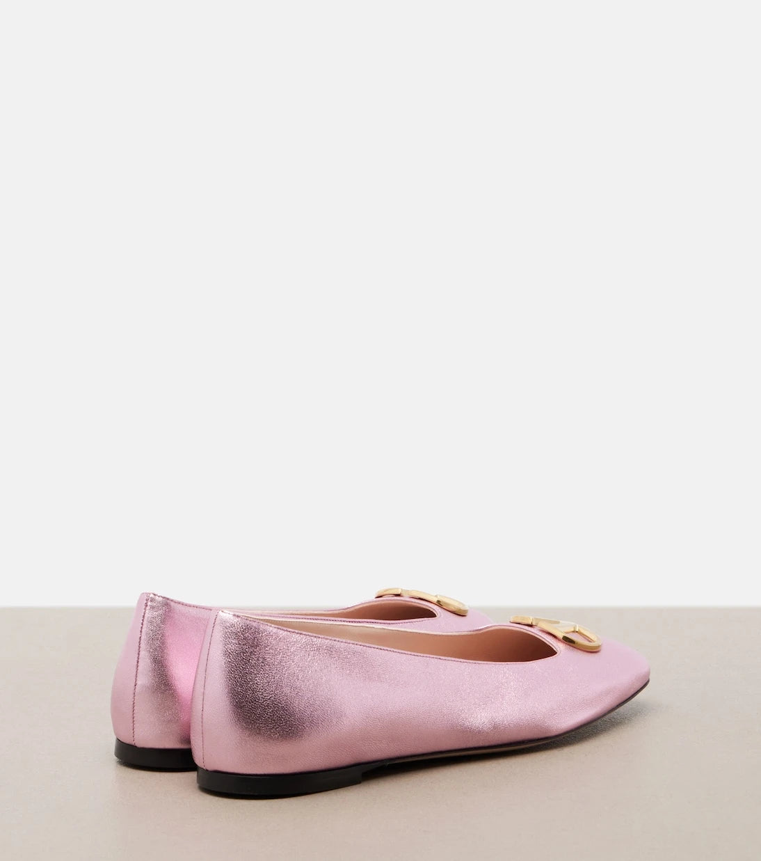 Valentino Garavani - VLogo metallic leather ballet flats
