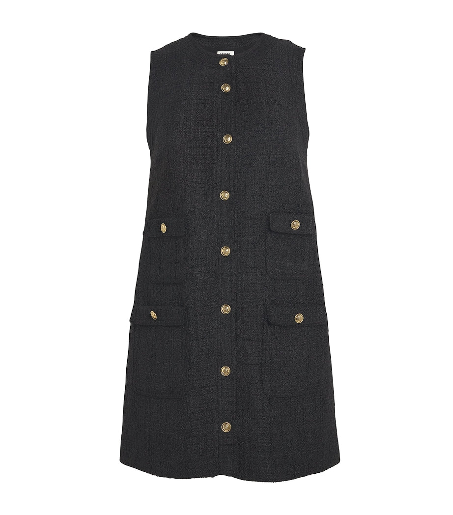Tweed Mini Shift Dress BLACK