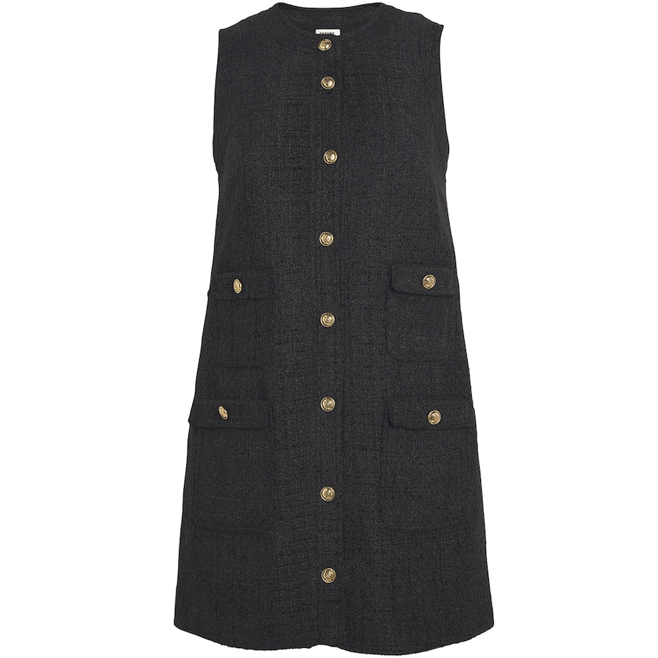 Tweed Mini Shift Dress BLACK