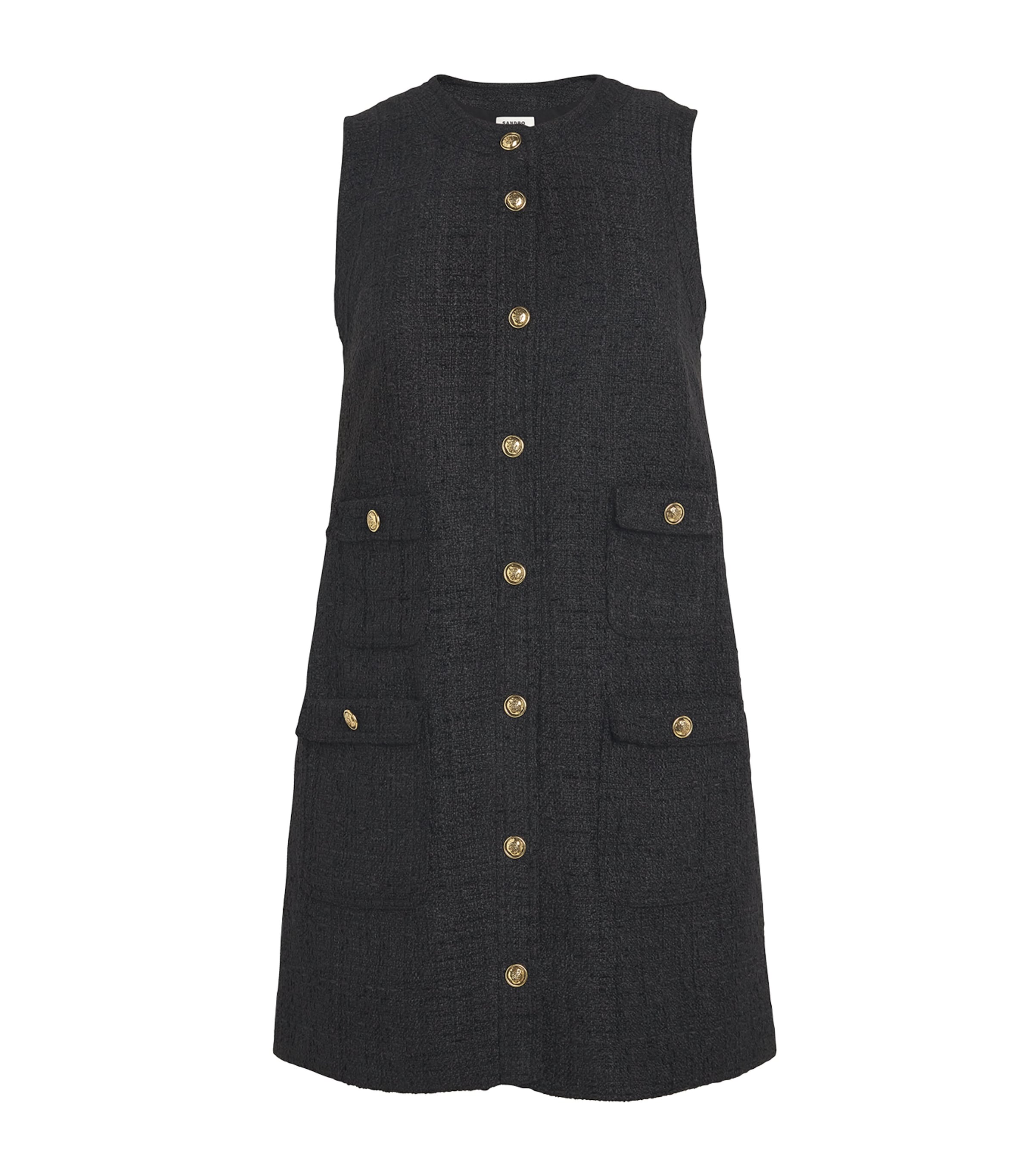 Tweed Mini Shift Dress BLACK