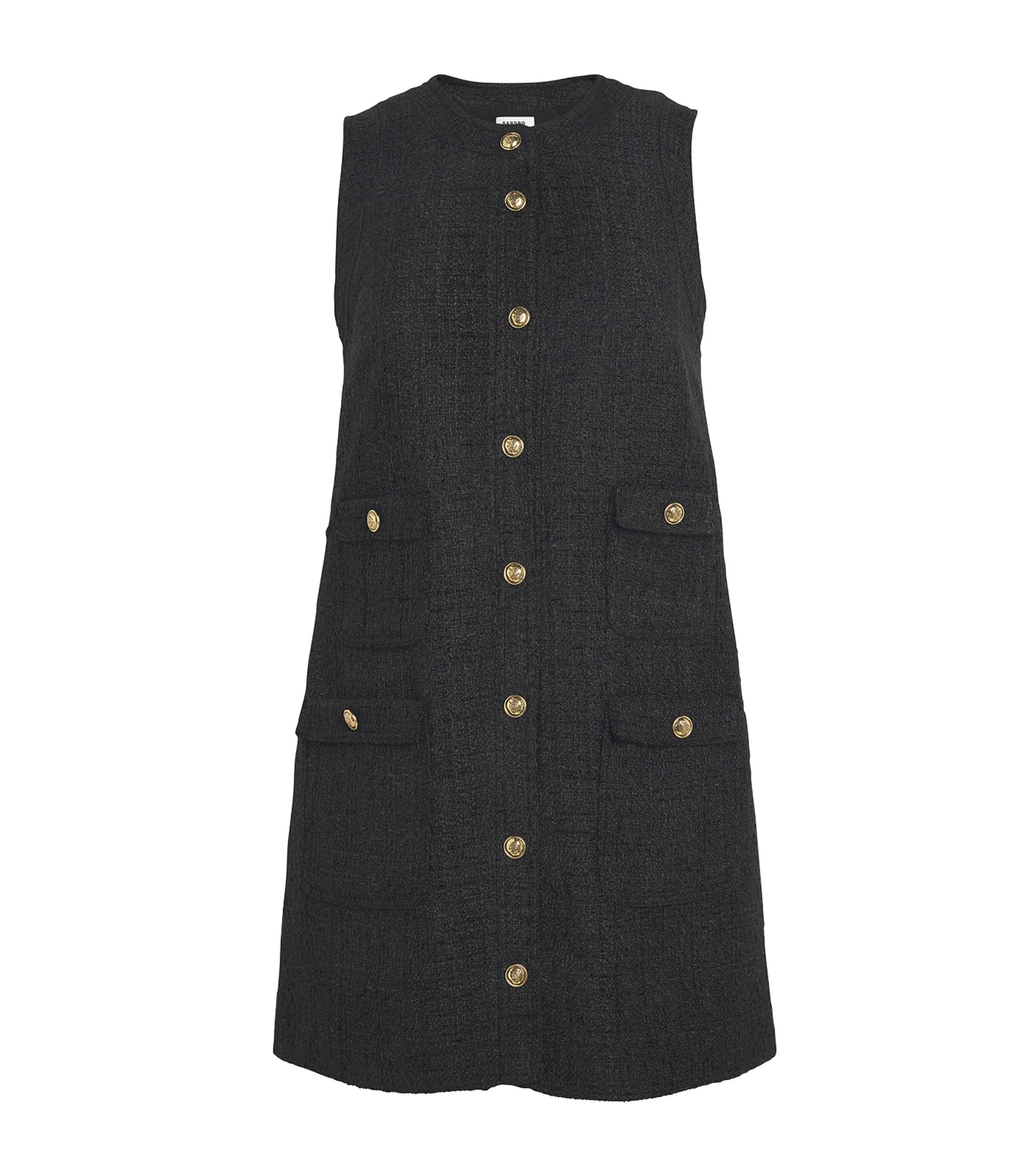Tweed Mini Shift Dress BLACK