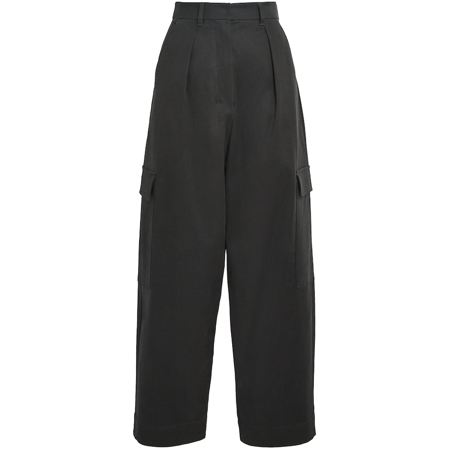 Green Wide-Leg Cargo Trousers