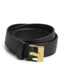 Bottega Veneta Black Leather Intrecciato Weave Belt