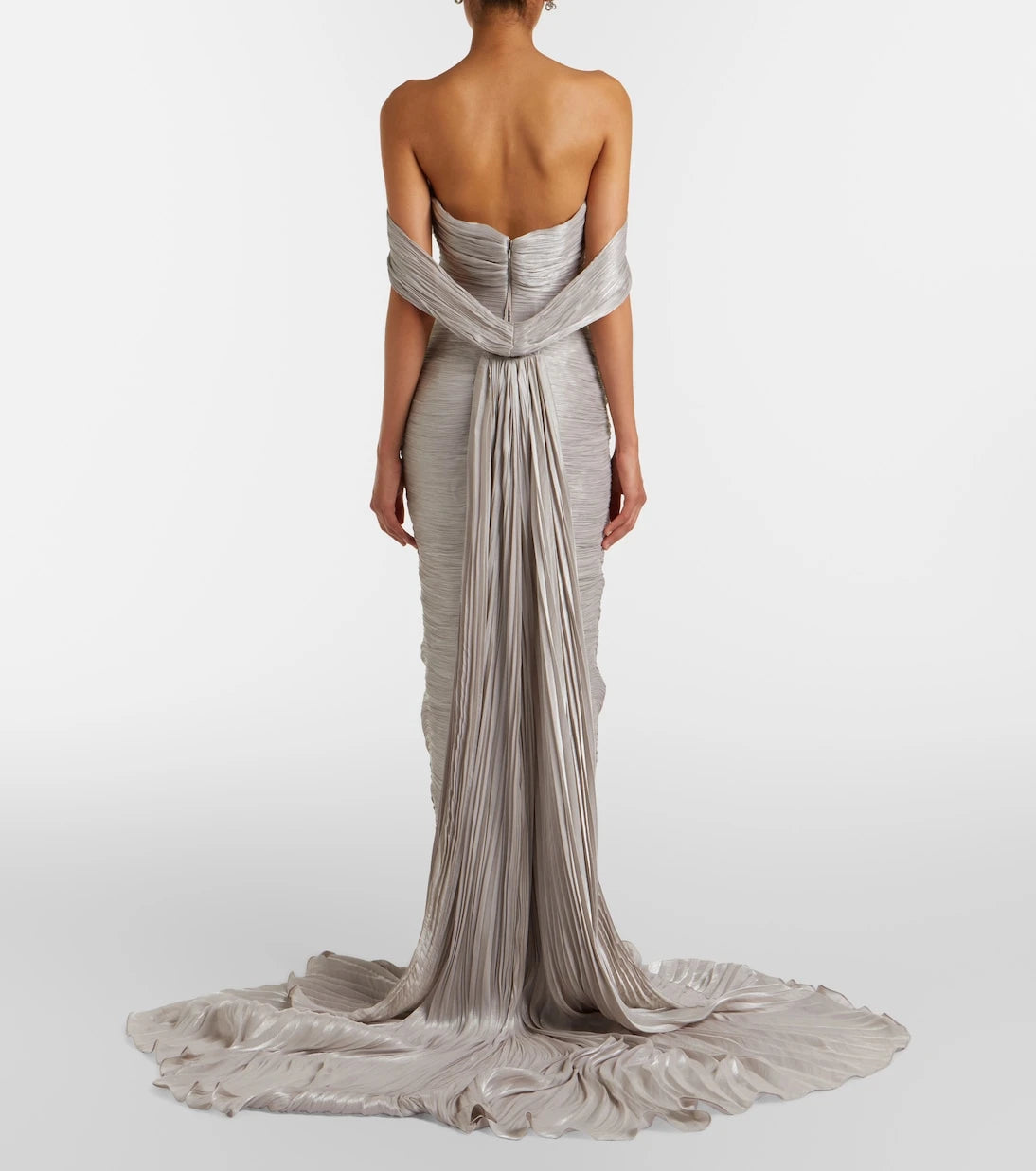 Marmar Halim - Off-shoulder pleated bustier gown