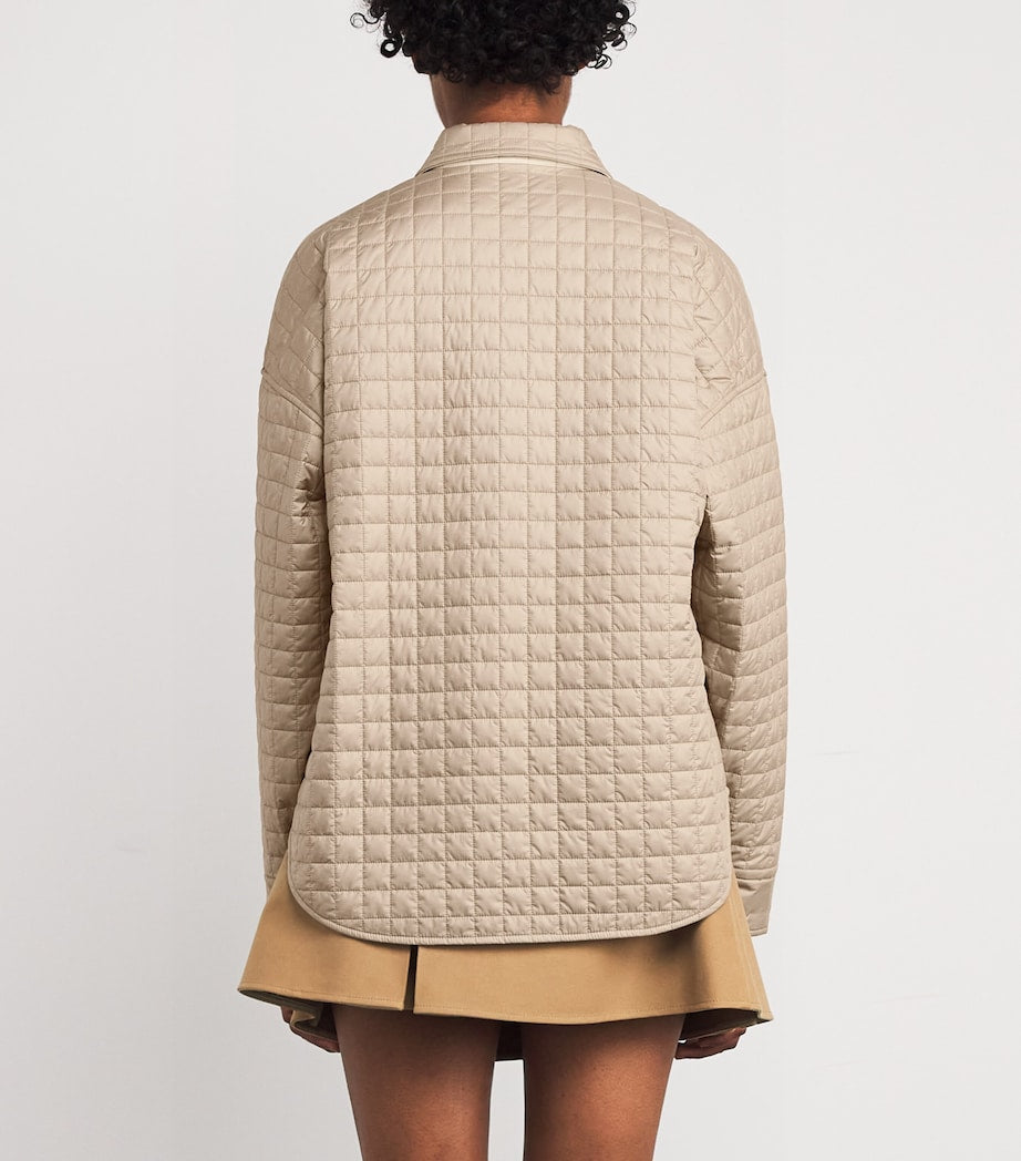 Moncler Beige Microfiber Quilted Reversible Shacket