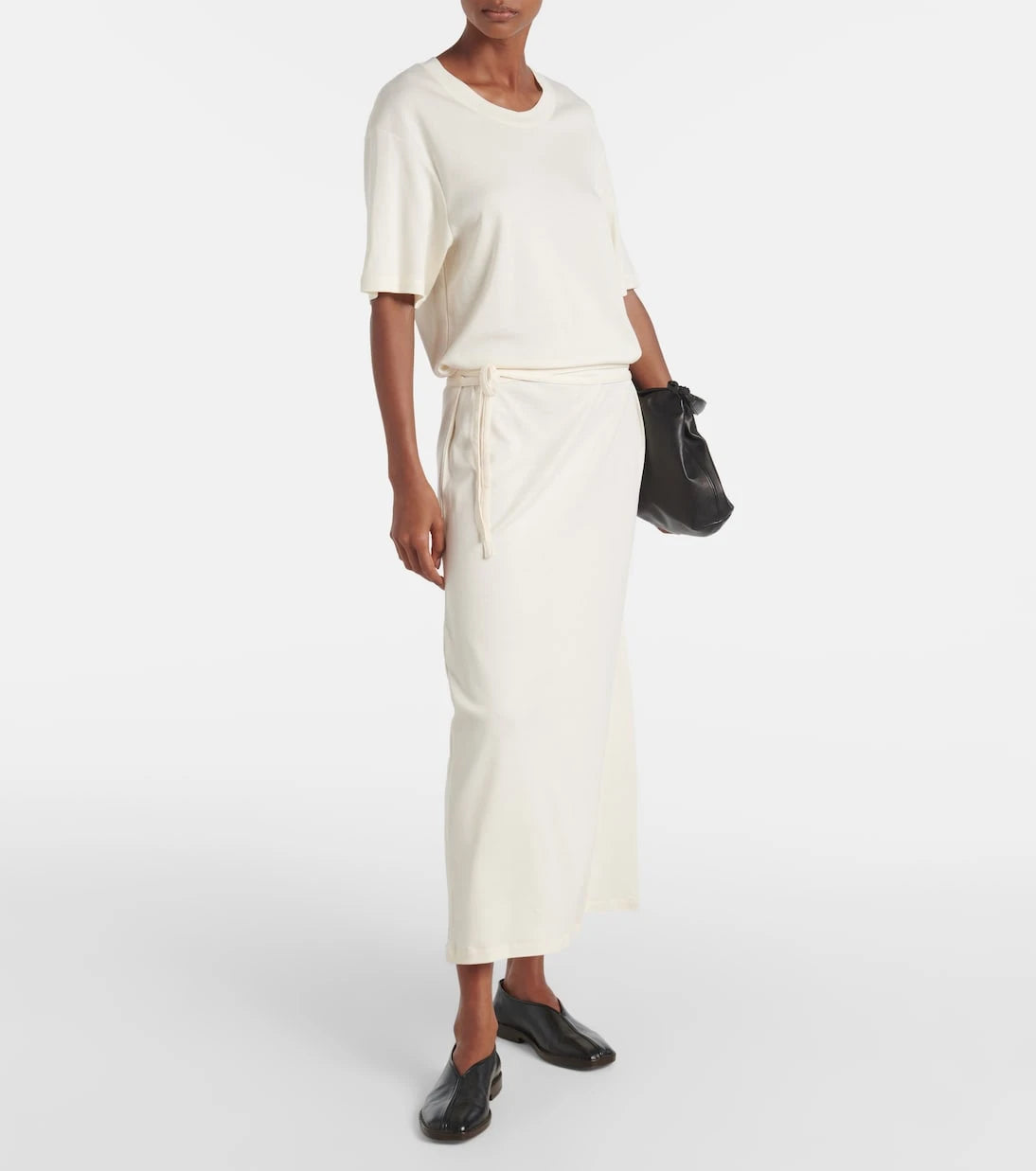 Lemaire - Belted cotton jersey midi dress