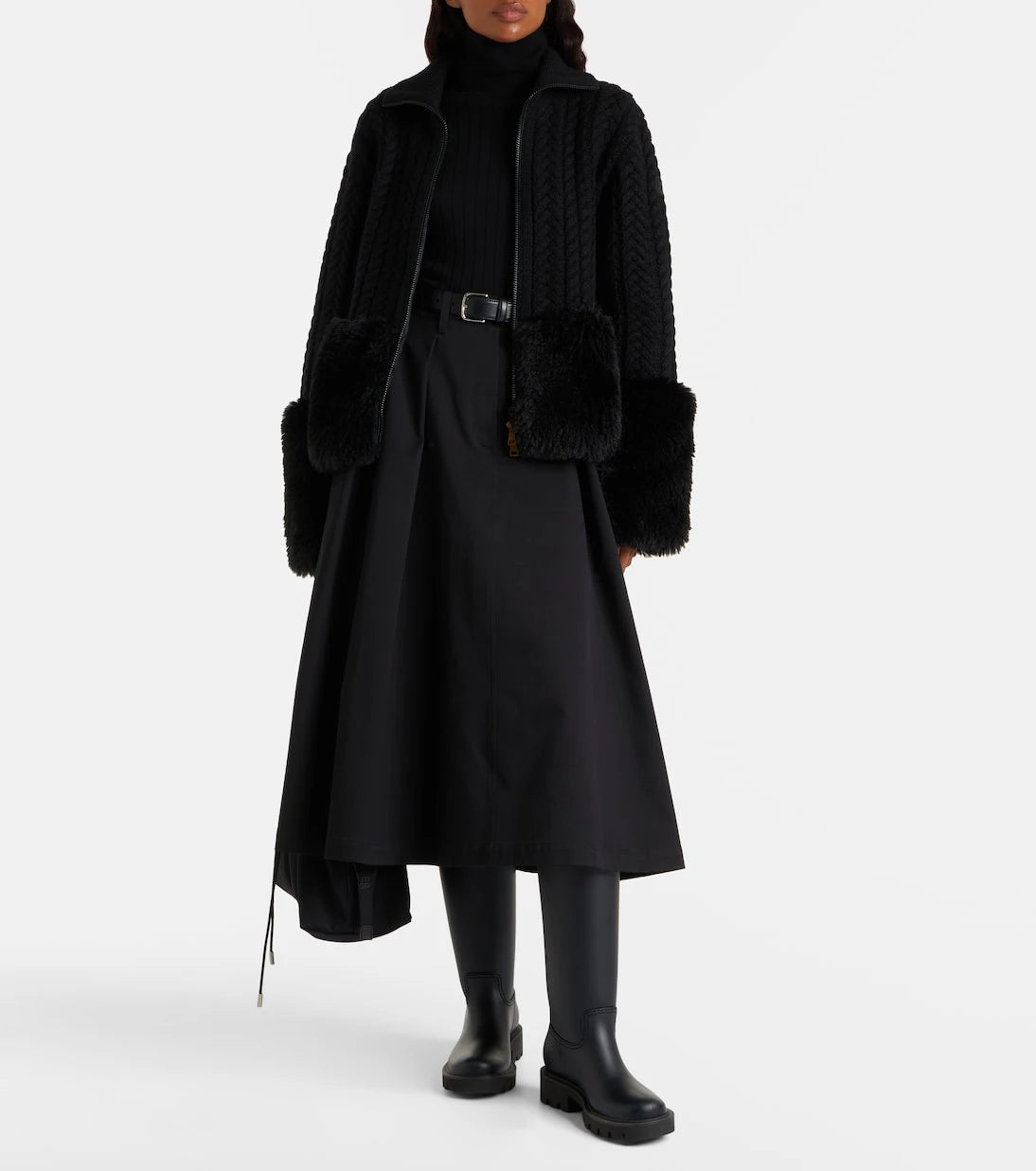 Moncler - Cable-knit wool-blend cardigan