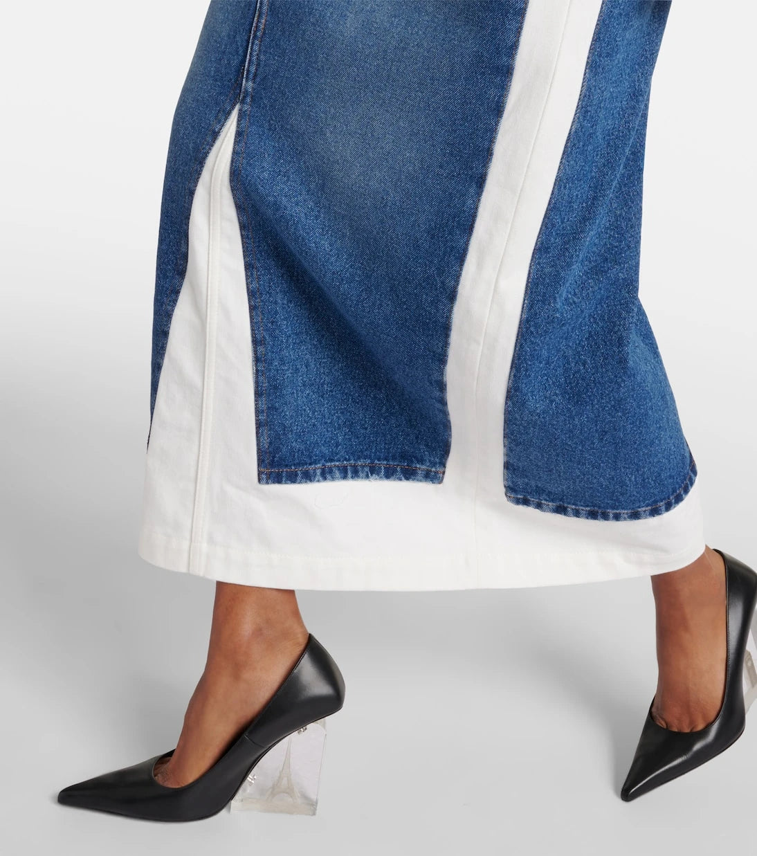 Jean Paul Gaultier - Denim and cotton maxi skirt