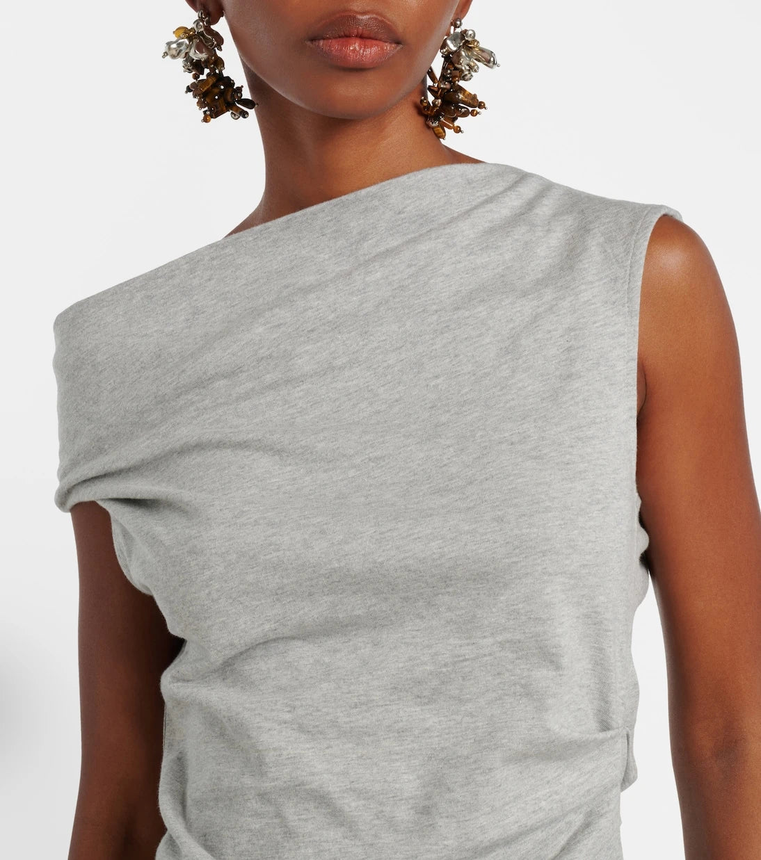 Dries Van Noten - Draped cotton jersey top