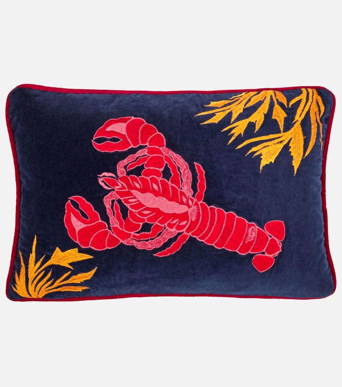 Les-Ottomans - Rock lobster embroidered cushion