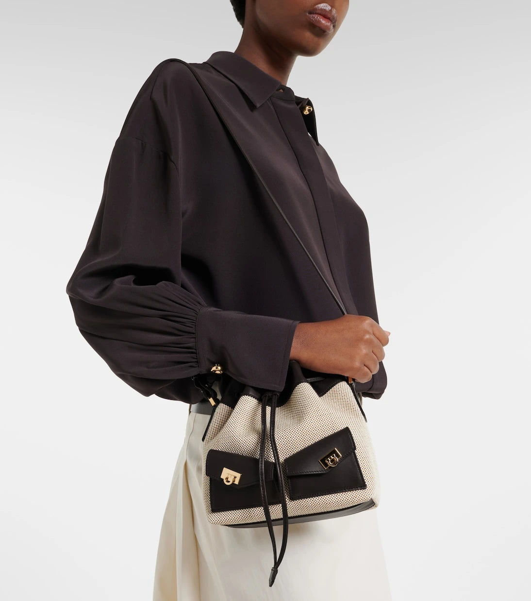 Ferragamo - Harley Mini canvas bucket bag