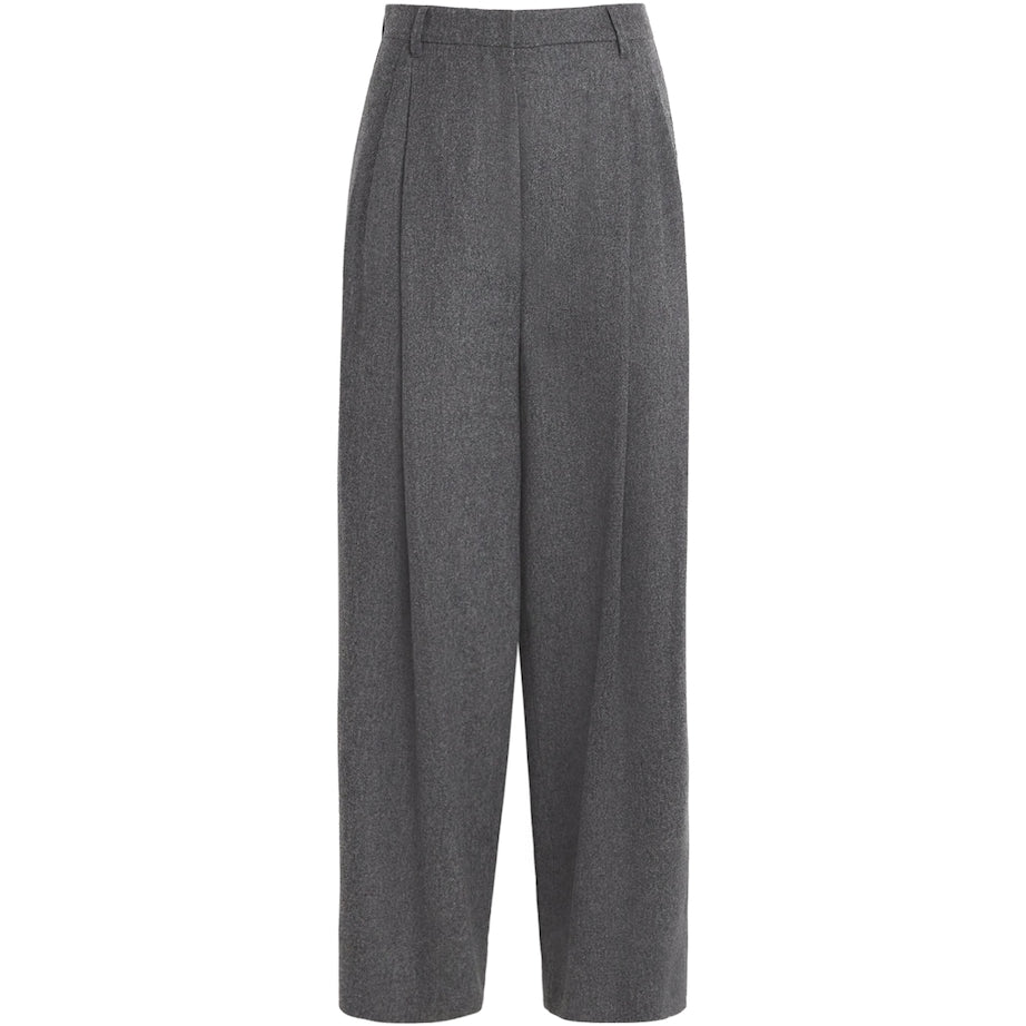 Max Mara Grey Stretch-Wool Flannel Trousers