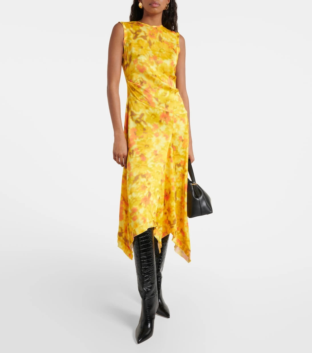 Paris Texas - Croc-effect leather knee-high boots