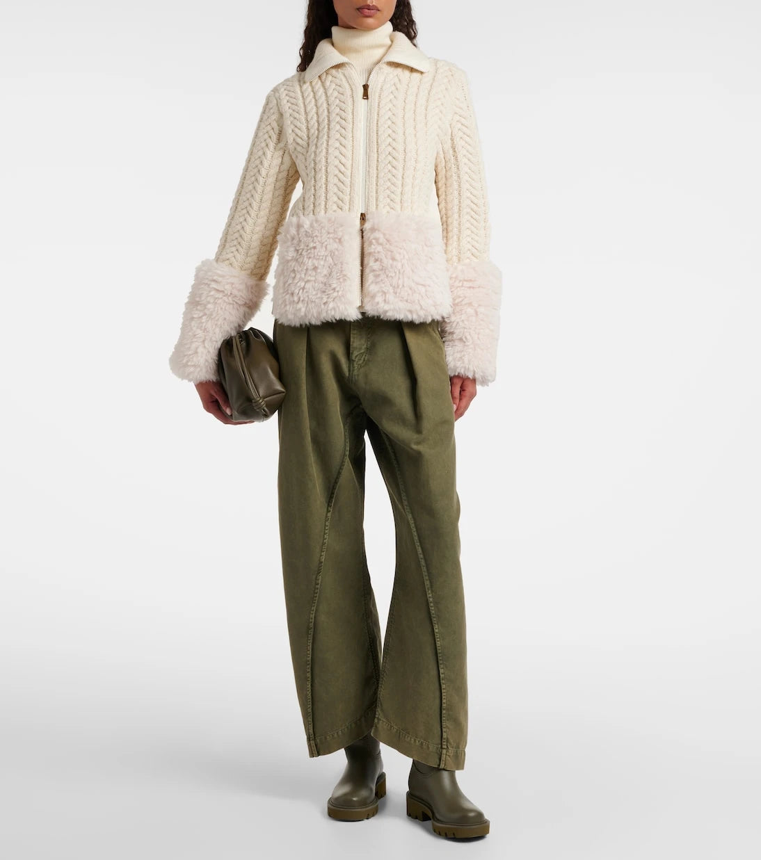 Moncler - Cable-knit wool-blend cardigan