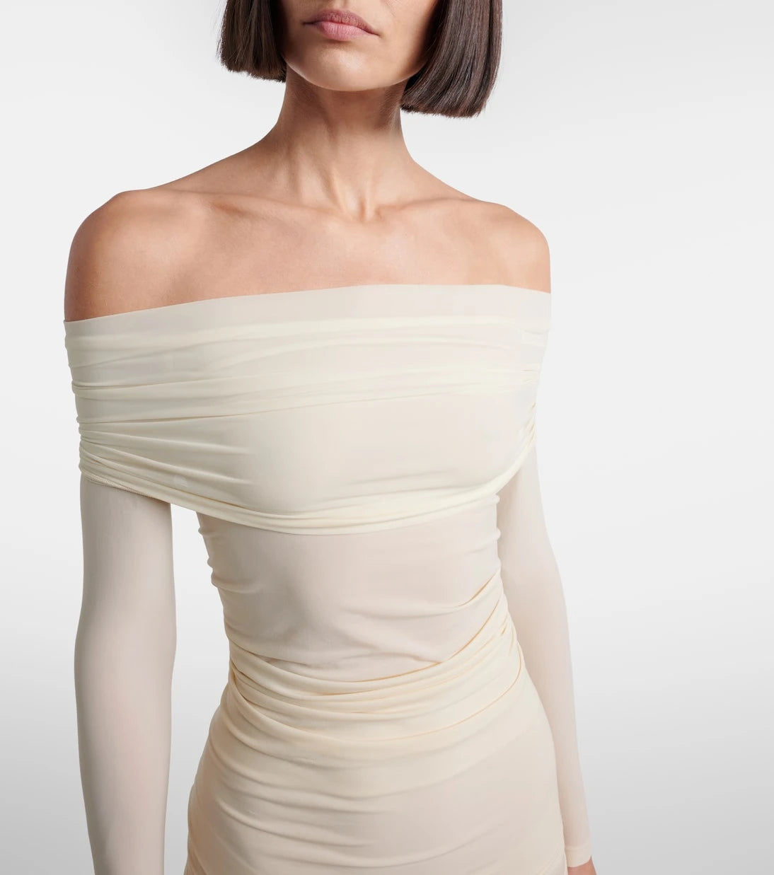 Wolford - Draped semi-sheer off-shoulder top