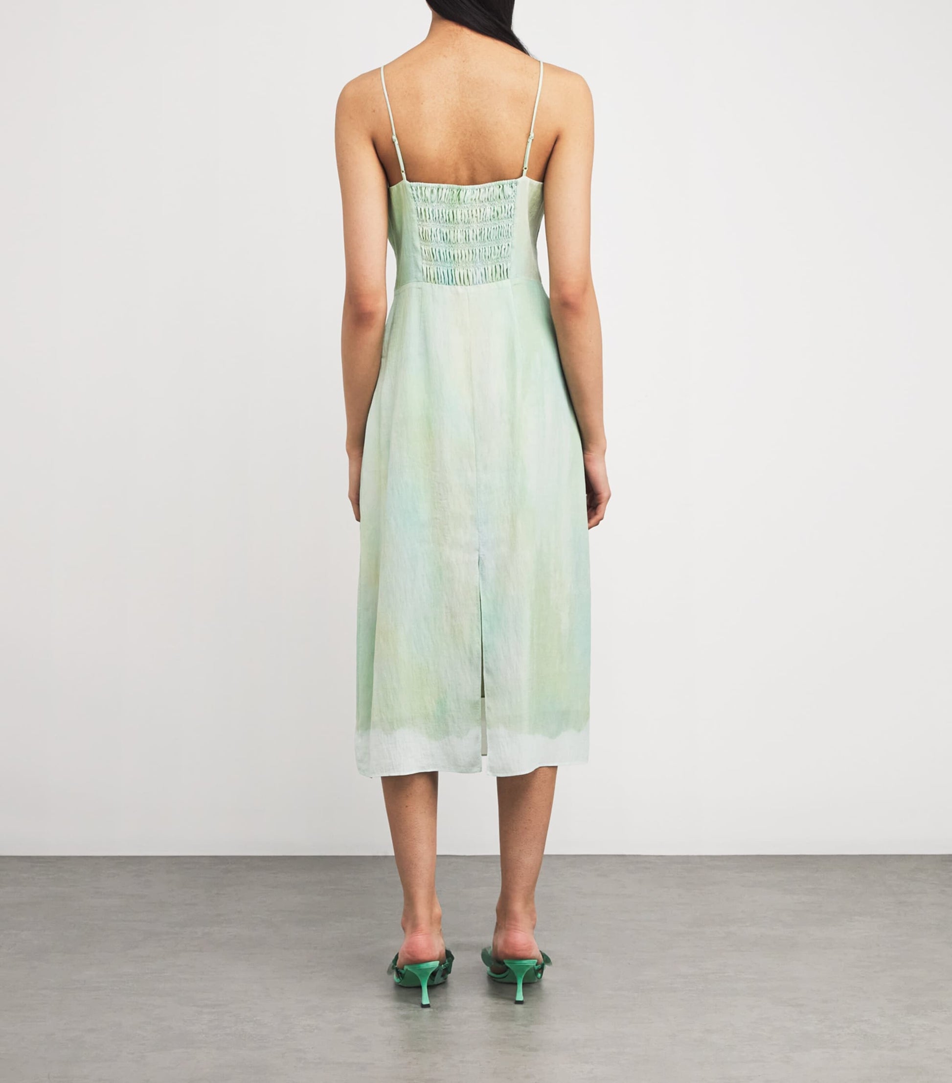 Satin Watercolour Midi Dress