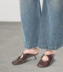 LOEWE Brown Lambskin Pebble Soft Heeled Mules 45
