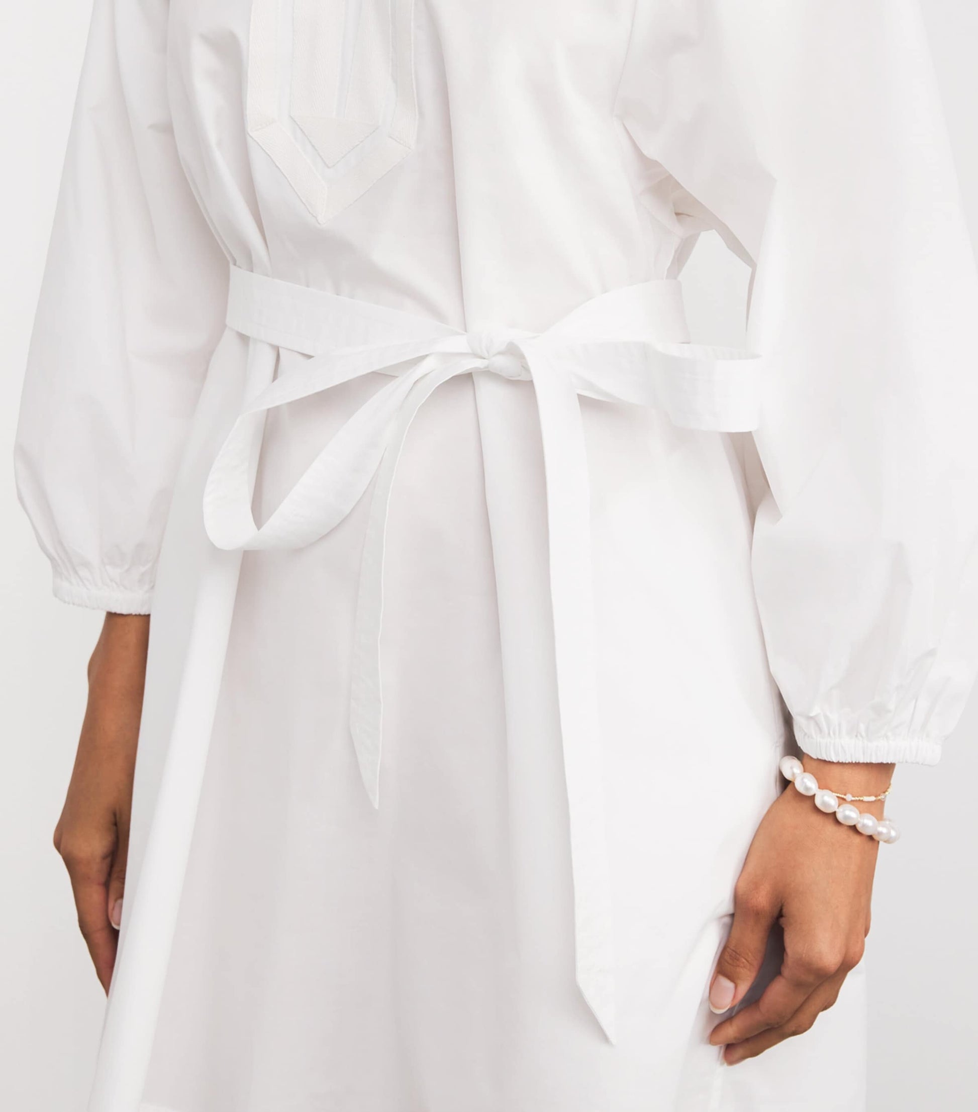 White Cotton Tunic Mini Dress