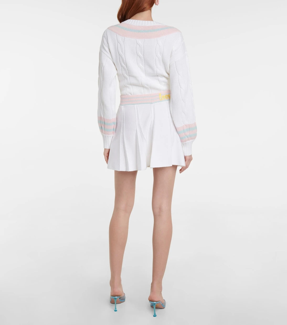 LoveShackFancy - Roz embroidered pleated miniskirt