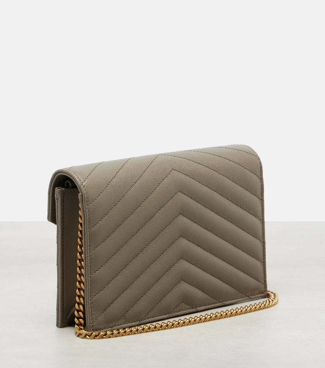 Saint Laurent - Cassandre matelassé leather wallet on chain