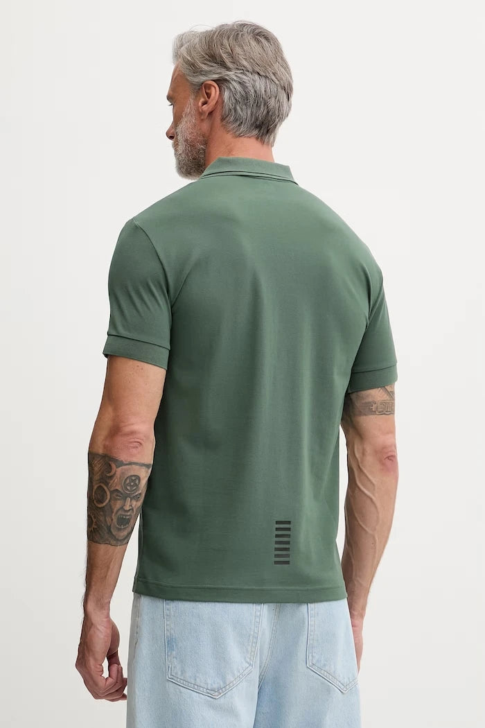EA7 Emporio Armani erkek pamuklu elastan yakalı tişört