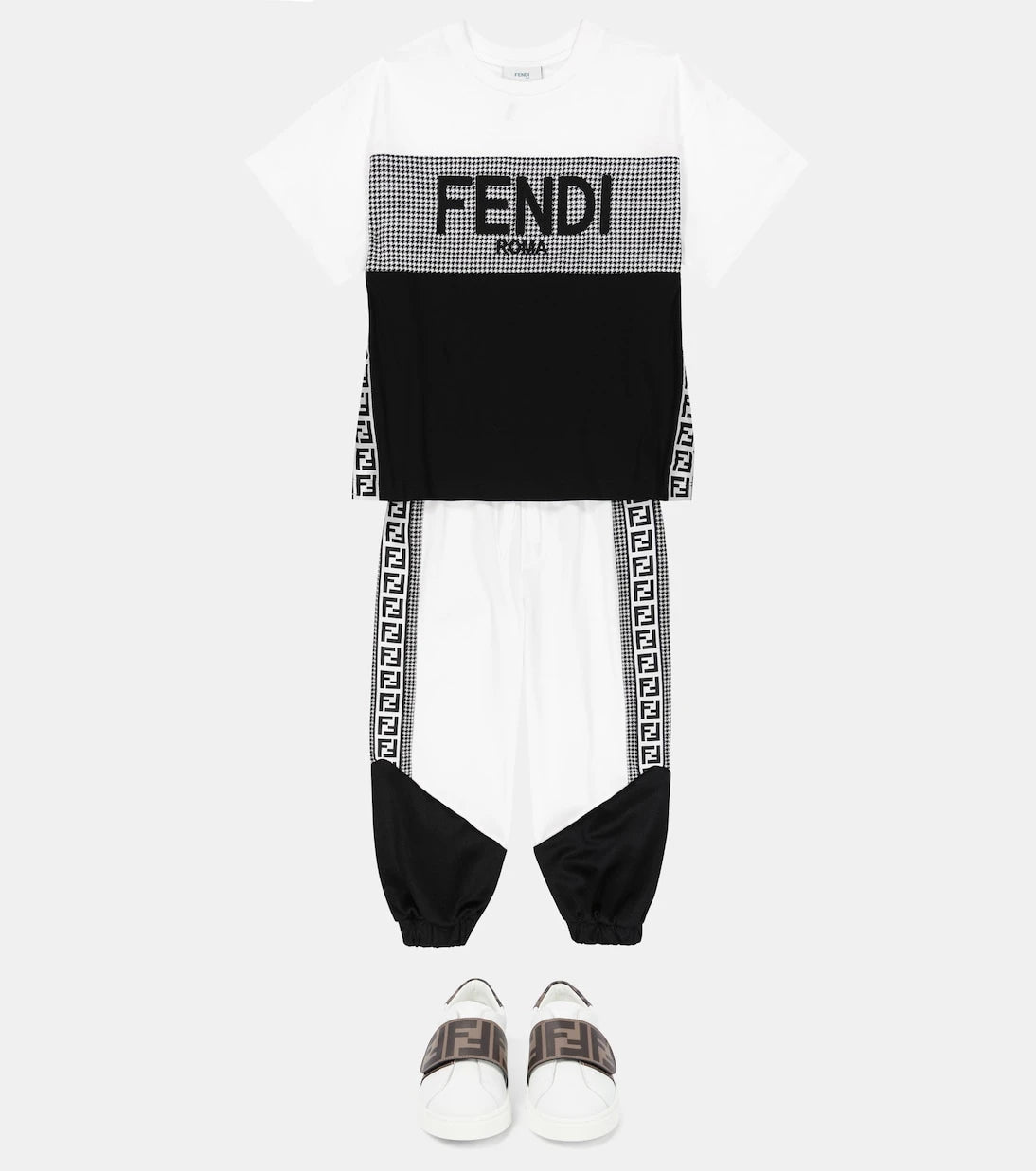 Fendi Kids - بنطلون رياضي من مزيج القطن