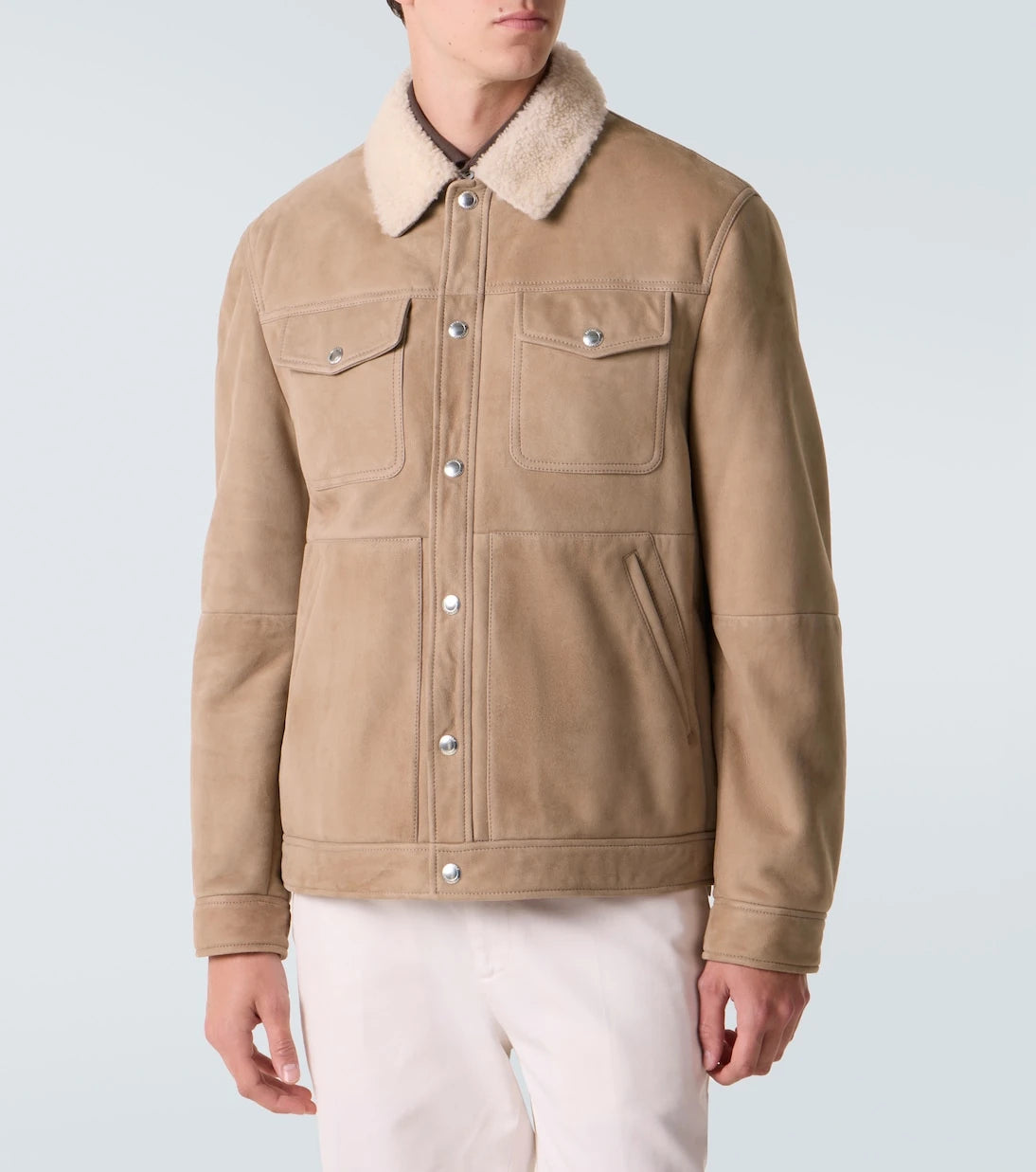 Brunello Cucinelli - Shearling-lined suede jacket