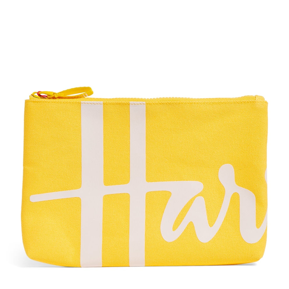 Yellow Medium Cotton Logo Pouch