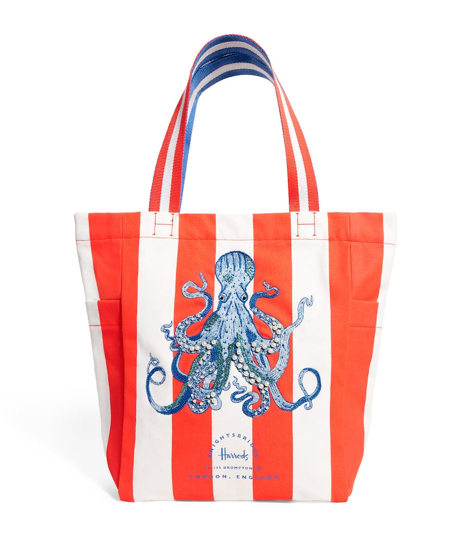 Embellished Octopus Tote Bag