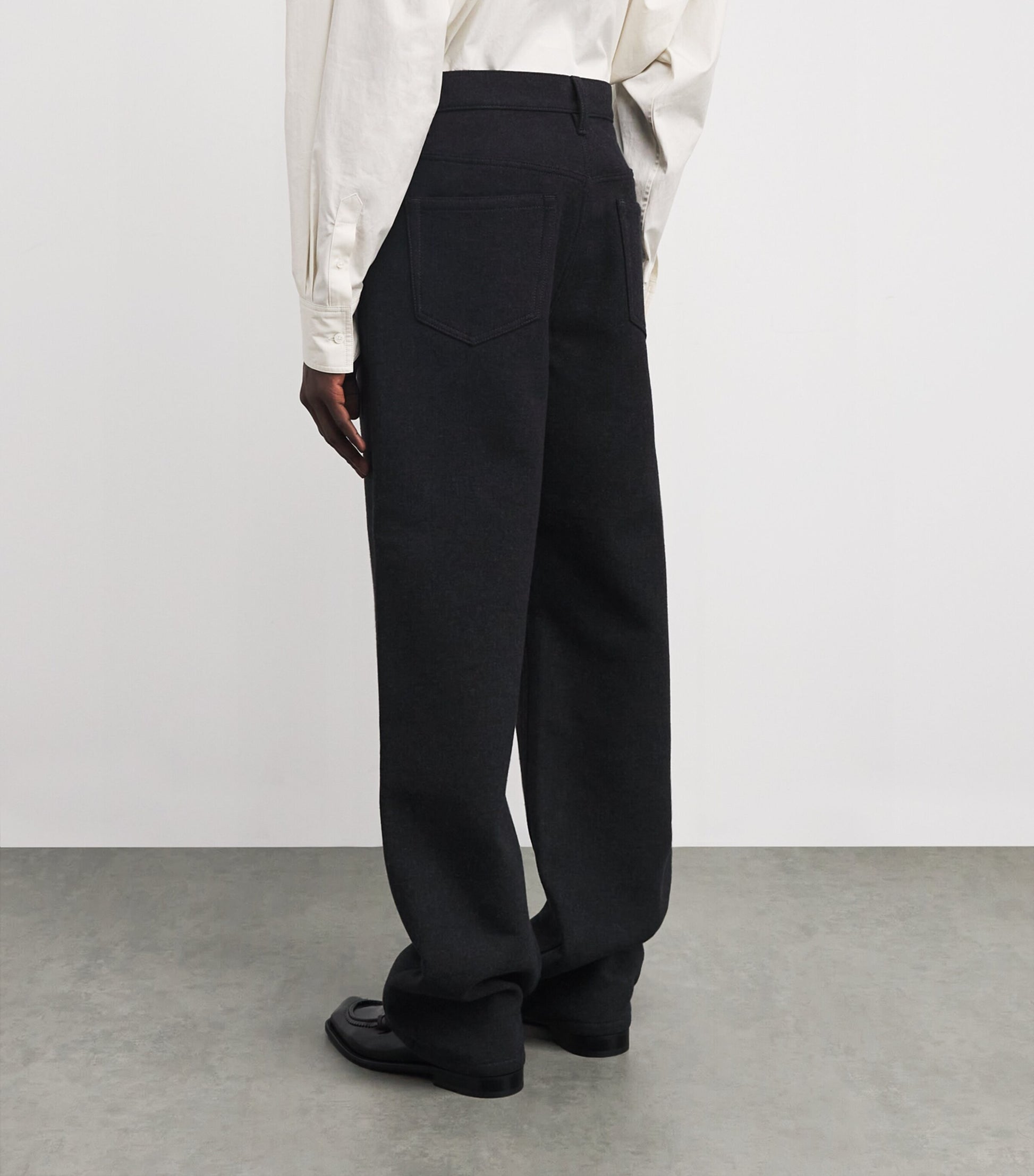 Brushed Twill Straight Trousers