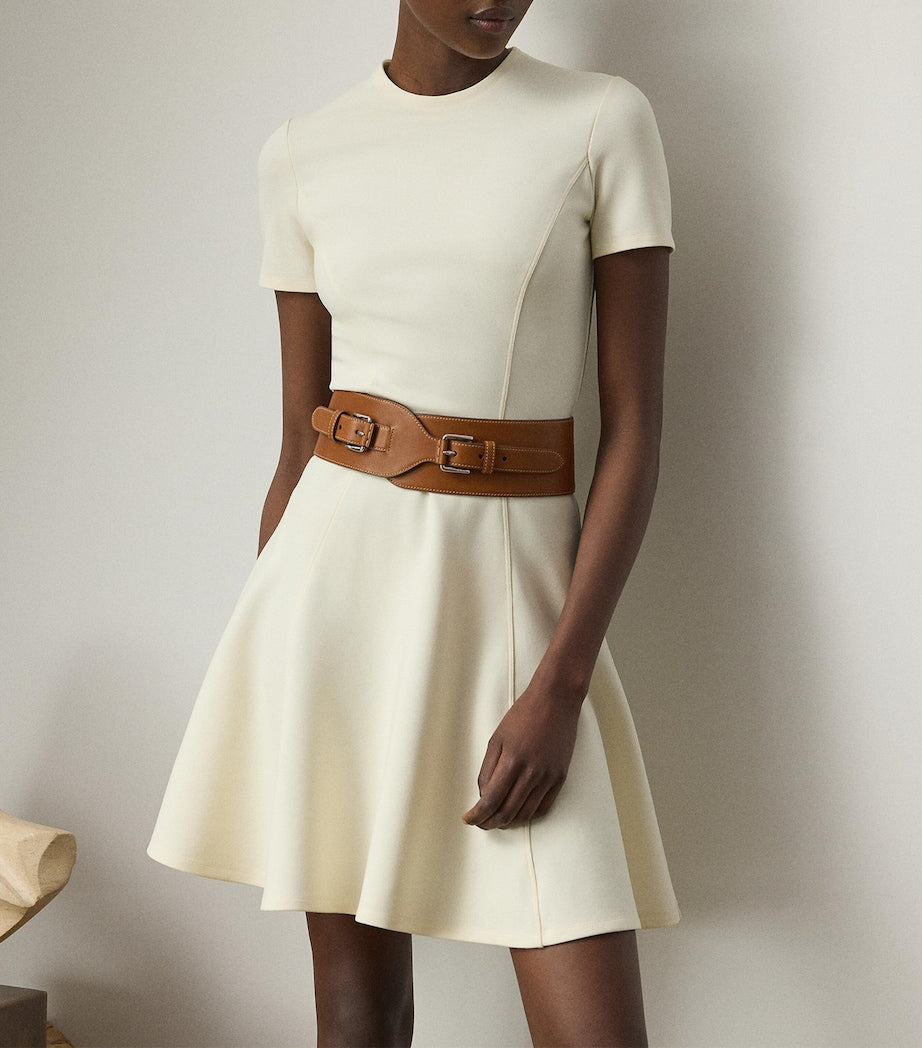 Beige Chiffon A-line Dress