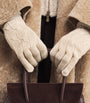 Eleventy Beige Cashmere Cable-Knit Gloves