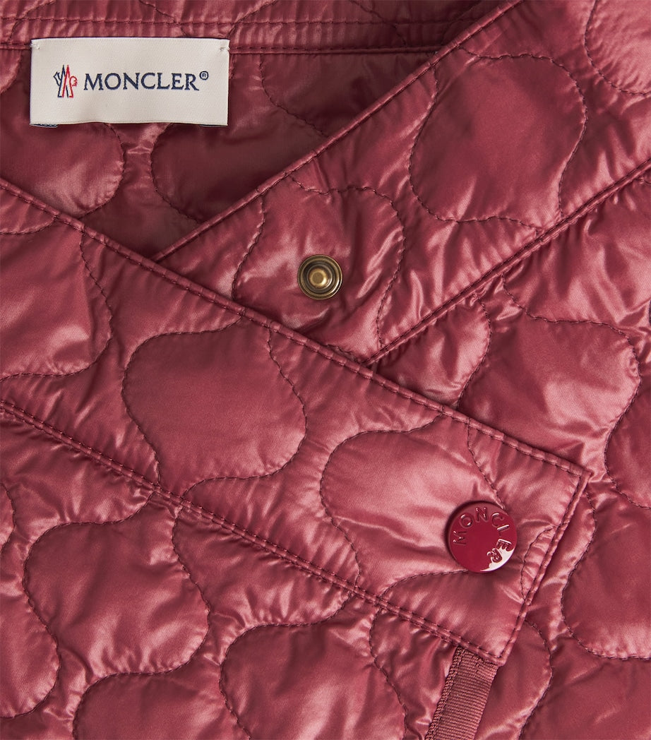 Moncler Red Quilted Wrap Mini Skirt